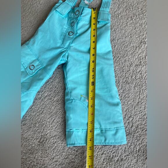 Toddler Snow Pants Overall Bib Size 2T Aqua Blue Silver Star Embellished Winter - Picture 10 of 12